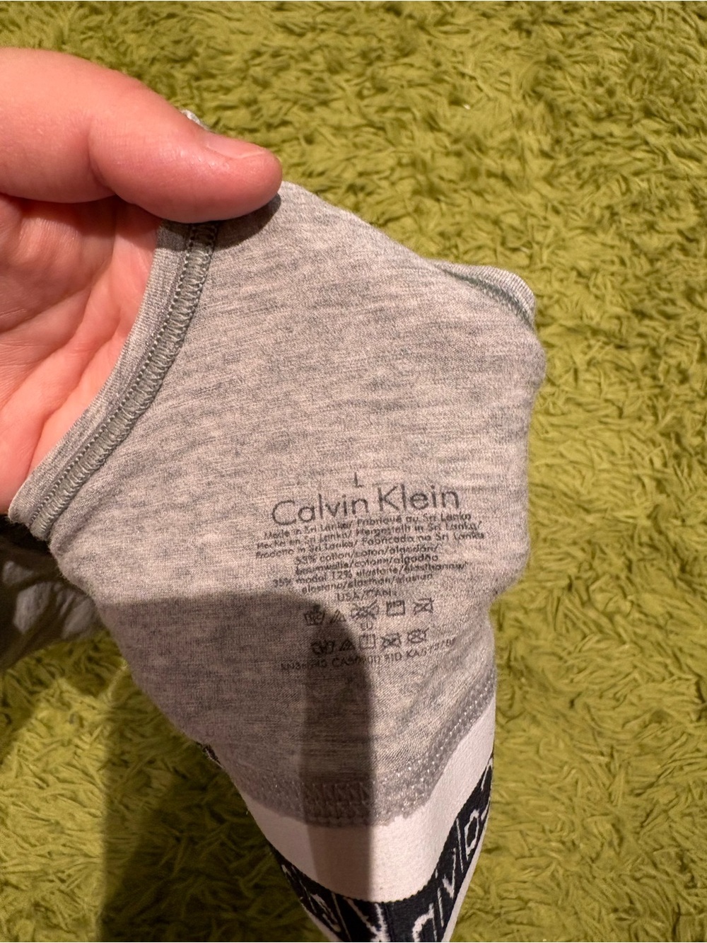 Calvin Klein Light Gray Racerback Bralette with Branded Band - Picture 3 of 3